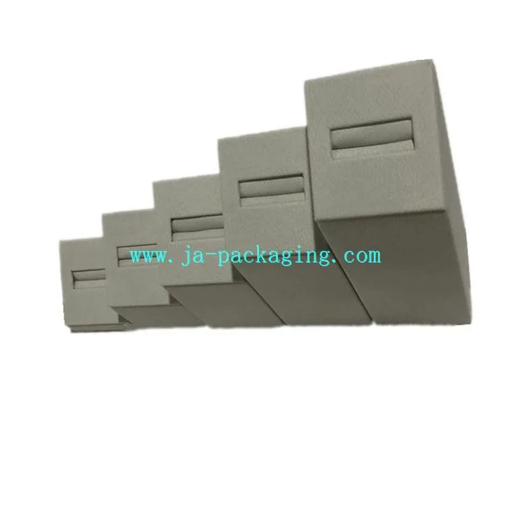 Grey High Quality Leather Ring Holder Set